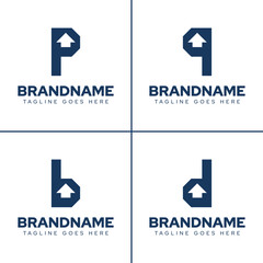 Letter B D P Q Arrow Logo, symbolizing direction, ambition, and forward movement
