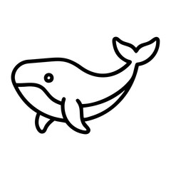 Obraz premium Whale icon in minimalistic style with black outline 