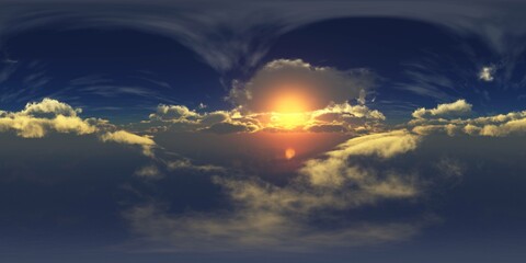 Panorama of clouds, HDRI, environment map , Round panorama, spherical panorama, equidistant projection, panorama 360, flying above the clouds,sky above the clouds, 3D rendering