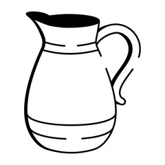 A drawing style icon denoting a clay pitcher
