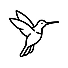 Obraz premium Hummingbird icon in minimalist line art style 