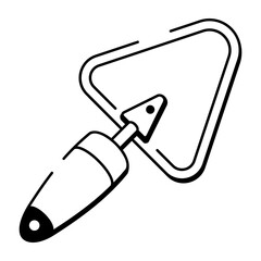 A doodle style icon showing a clay trowel
