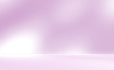 Empty purple studio room for product presentation with shadow of tree leaves on the wall. Interior concrete wall and floor design backdrop for displaying products. Shadow overlay effect.