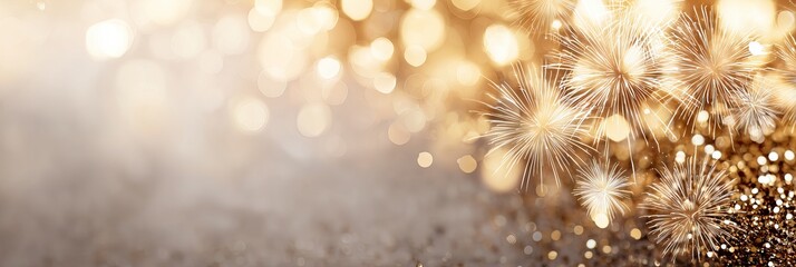 Festive Bokeh Background With Gold Glitter And Sparkling Lights For Holiday Design