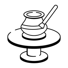 A hand drawn style icon showing a painting pot
