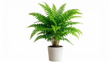 Obraz premium Tree pots isolated on white background. Fern vase decoration for office or house plant. ( Clipping path )