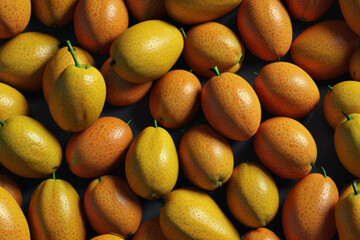 close up of a bunch of pears