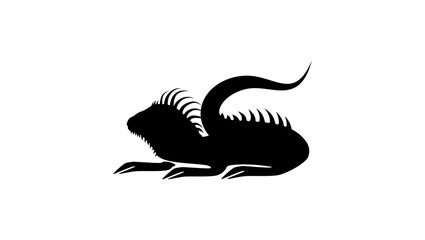 Iguana symbol, black isolated silhouette