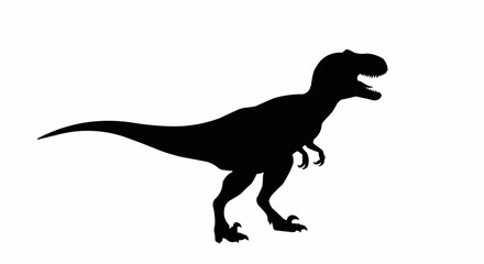 Dinosaur Silhouette on White Background