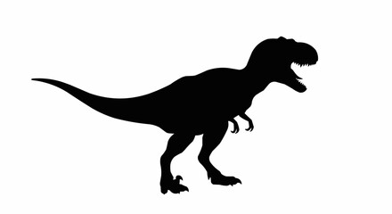 Dinosaur Silhouette on White Background