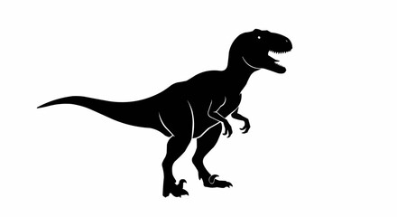Obraz premium Dinosaur Silhouette on White Background