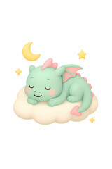 Obraz premium Isolate transparent Adorable dreamy 2D illustrations, Cute pastel 2D cartoon illustration, cute pastel cartoon character, cute pastel cartoon fantasy art , PNG die-cut for advertising