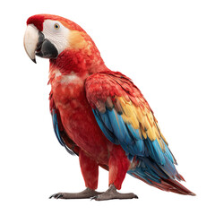 Obraz premium Bright macaw standing tall on a transparent background