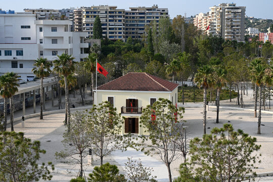 Vlora, Albania - June 17, 2025: National Museum of Independence in Vlora, Albania.