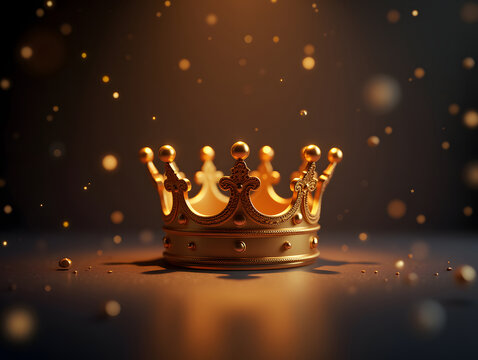 Crown 3D Vintage gold design luxurious aristocratic decorative background