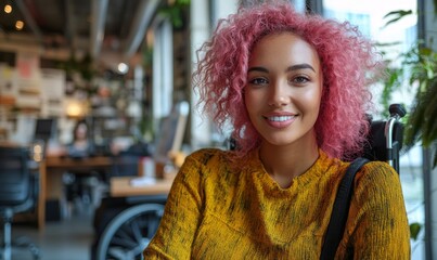 portrait of a woman in a wheelchair, Generative AI