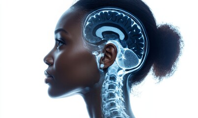 3d rendered illustration of a human head, Generative AI