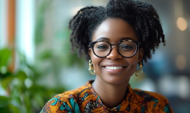 Inclusive image showing a happy smiling Black African American disabled office LGBTQ+ colleague in a wheelchair, Generative AI