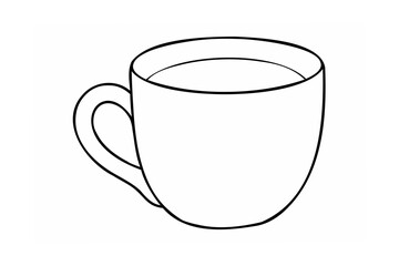 Simple white cup with liquid drink beverage