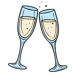 Sektgläßer mit Sekt zum Anstoßen 