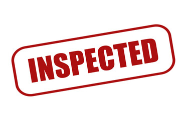 Stamp with Inspected text, on a transparent background