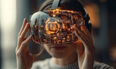 young man in a mask with a light bulb, Generative AI