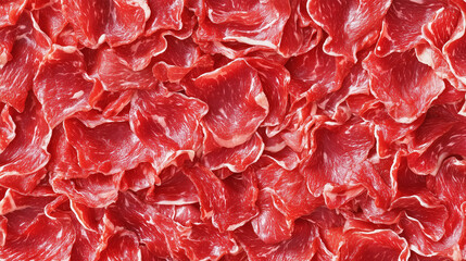 A fractal pattern of carcinogenic warning labels crafted from processed meat textures, forming an infinite loop.
﻿