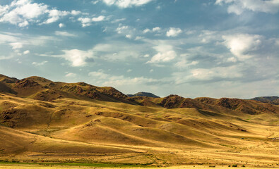 landscape with mountains and clouds