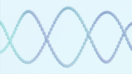 Ombre gradient 3D horizontal backgrounds wallpaper DNA atom molecular structure pearl beads bubble sphere particles swirl knot bright summer colors render mockup medicine biology science simplicity