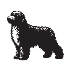 Affectionate Old English Sheepdog digital silhouette, embodying its loving features - Old English Sheepdog silhouette - Old English Sheepdog Vector - dog silhouette

