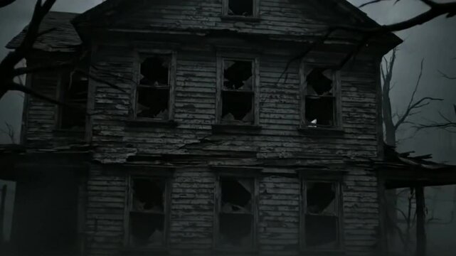 Terrifying Abandoned House in Total Darkness with Fog