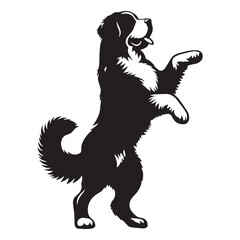 Authentic Saint Bernard canine digital black visual, accurately representing this beloved breed - Saint Bernard silhouette - Saint Bernard Vector - Silhouette of Saint Bernard - dog vector

