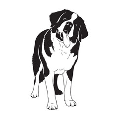 Versatile Saint Bernard black vector asset, a modern digital image suitable for diverse uses - Saint Bernard silhouette - Saint Bernard Vector - Silhouette of Saint Bernard - dog silhouette

