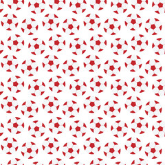 Soccer red ball seamless texture. Dynamic football pattern design on white