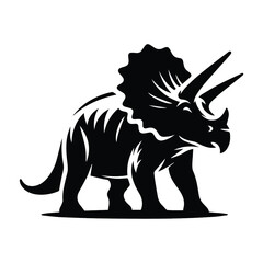 vector silhouettes of Triceratops