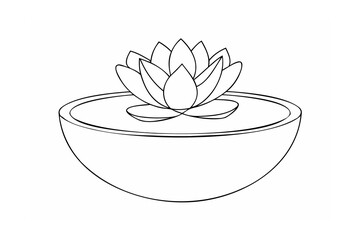 Lotus flower floating in a bowl water