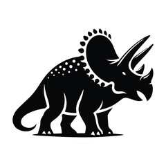 vector silhouettes of Triceratops