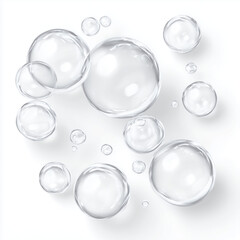 Delicate Bubbles in the Air , white background cut out PNG