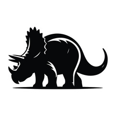 vector silhouettes of Triceratops