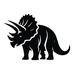 vector silhouettes of Triceratops