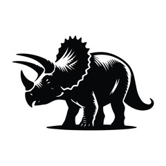 vector silhouettes of Triceratops
