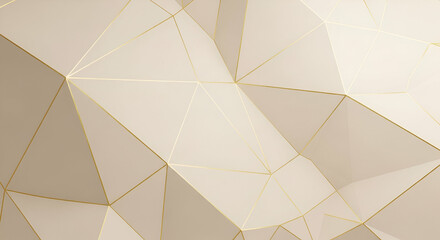 Abstract geometric pattern in light beige and ivory with golden line accents
