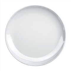 Elegant White Round Dinner Plate , white background cut out PNG