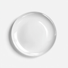 Elegant White Round Plate , white background cut out PNG
