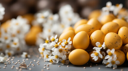 background of yellow eggs for easter