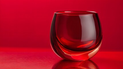 Elegantly Crafted Red Glass Cup with Modern Aesthetic for Innovative Beverage Presentation