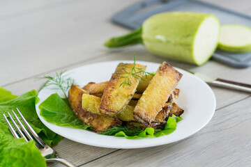 Vegetable appetizer of zucchini and dill