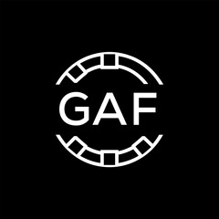 GAF Creative Letter mark Badge Logo Design, GAF Later Logo, Geometric Monogram Logo on Black Background, GAF  Later Logo, Contemporary Minimal Logo for Business Identity.
