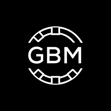 GBM Creative Letter mark Badge Logo Design, GBM Later Logo, Geometric Monogram Logo on Black Background, GBM  Later Logo, Contemporary Minimal Logo for Business Identity.
