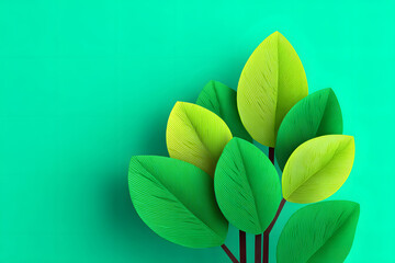 Obraz premium Tropical plants frame top view natural green summer illustration background